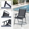 Pellebant 2pc Patio Folding Chairs 2-Pack Dining Chairs Outdoor Portable Sling with Armrest - 3 of 4
