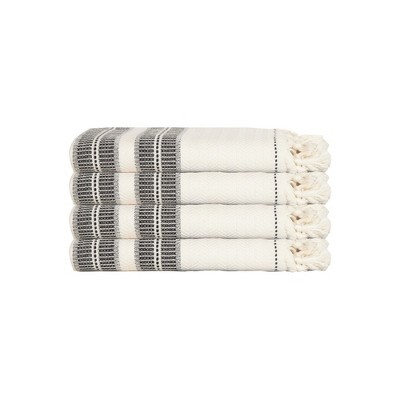Olive & Linen Costa Ivory Turkish Hand / Kitchen Towel Bundle
