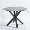 Modern Dining Table Coffee Table Center Table Center Table Tea Table Sofa Table for Small Spaces, Easy Assembly, Matte Black - 3 of 4