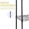 Vynxaria 6-Tier Shelving Units, 29.92'' W x 13.98'' D x 71.65'' H Adjustable Wire Shelving with Hanging Hooks and Wheels, Black - 4 of 4