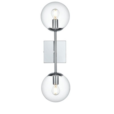 Elegant Lighting Neri 6 Inch Wall Sconce Clear Shade in Chrome