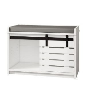 Sevobal Shoe Racks, Floor-standing Shoe Cabinet with Sliding Door and Adjustable Shelves for Living Room Entryway Mudroom, White, 28.74"*13.62"*19.68" - 1 of 4