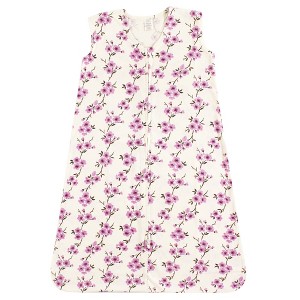 Touched by Nature Baby Girls Organic Cotton Sleeveless Wearable Sleeping Bag, Sack, Blanket, Cherry Blossom - 1 of 2