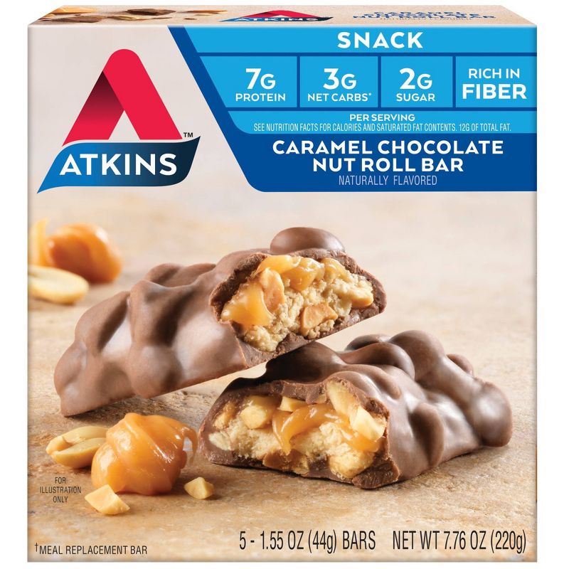 Atkins Caramel Chocolate Nut Roll, 1 of 6
