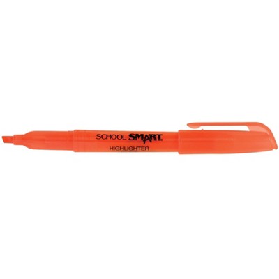 School Smart Non-Toxic Pen Style Highlighter, Chisel Tip, Orange, pk of 12