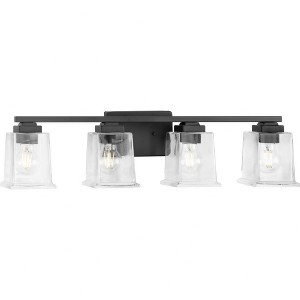 Progress Lighting Gilmour 4-Light Vanity Light, Matte Black, Clear Glass Shades - 1 of 1
