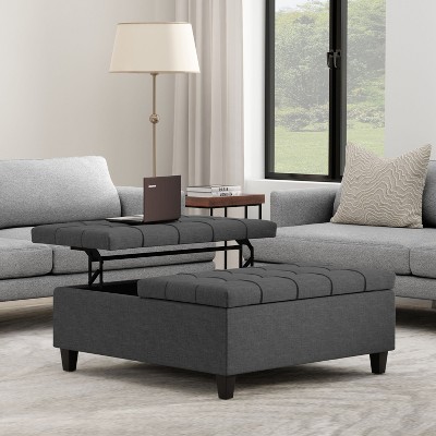 NicBex Modern Mid-Century Lift-Top Coffee Table Small Ottoman with Storage,Upholstered Square Storage Ottoman for Living Room,Bedroom