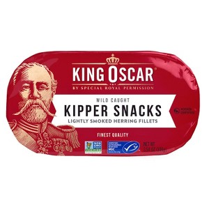 King Oscar, Kipper Snacks, Lightly Smoked Herring Fillets, 3.54 oz (100 g) - 1 of 4