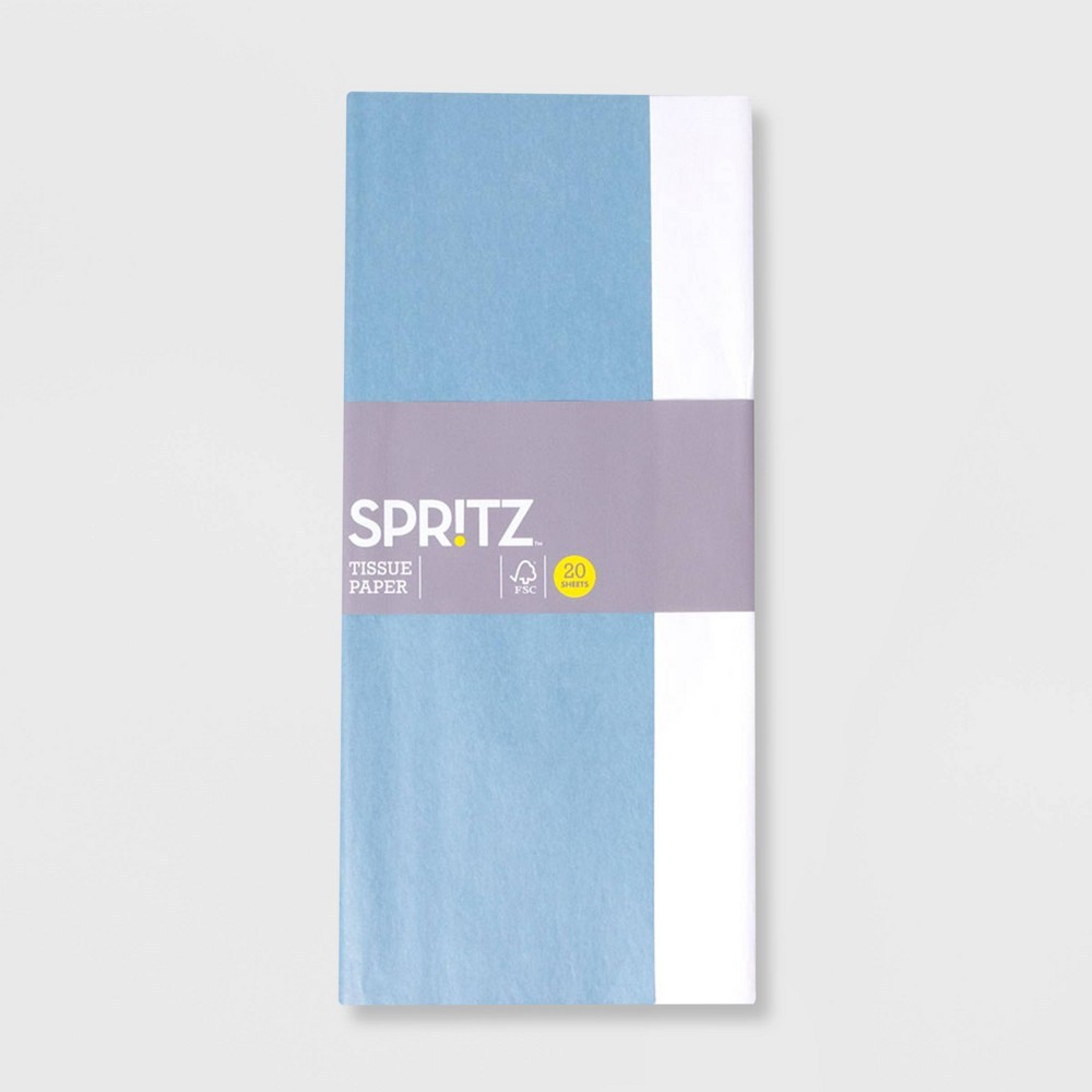 20ct Banded Tissue Paper Blue/White - Spritz