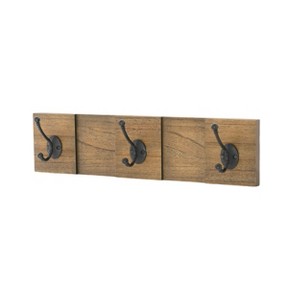 VIP Wood 19 in. Brown Hook with 3 Hooks - 1 of 2