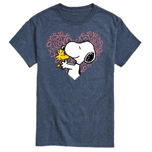 Men's - Peanuts - Snoopy Woodstock Xo Heart Short Sleeve Graphic T-Shirt - 1 of 4