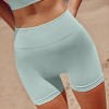 Seamless Mint Racerback Shirred Bum Workout Set - 4 of 4