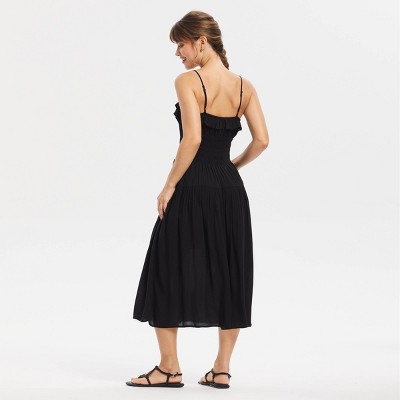 Женские платья Universal Thread Women's Ruffle Smocked Midi Dress - Universal Thread™ Black M — фото 2