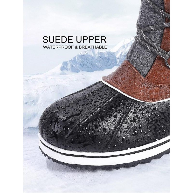 Women's Snow Boots, Women Waterproof Mid Calf, Anti-slip Outdoor Warm Duck Boot for Winter, 3 of 7