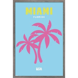 Trends International Reinders: Destinations - Destination Miami Framed Wall Poster Prints - 1 of 4