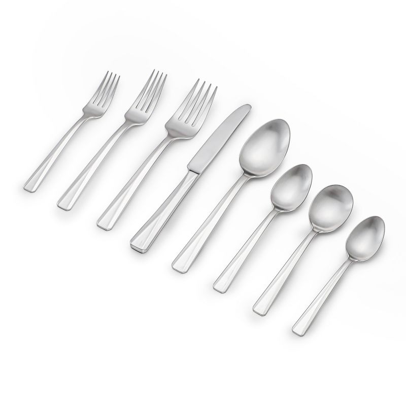 Table 12 50 Piece Flatware Set, Stainless Steel Kitchen Utensils Set, Sophisticated Silverware with Modern Distressed Finished, Dishwasher Safe , 1 of 7