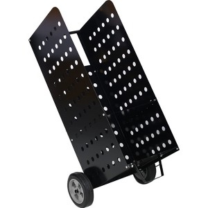 XL Firewood Cart with Wheels – Heavy Duty Rolling Log Rack for Indoors/Outdoors – 200 lb Capacity, Rustproof Steel, 41" Handle - 1 of 4