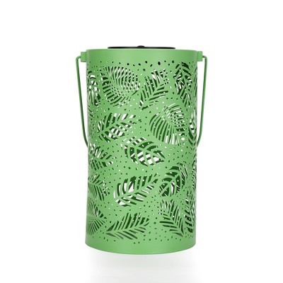 2pk Cylindrical Decorative Outdoor Lanterns Green - Techko Maid