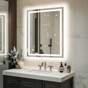 32x24 Inch LED Bathroom Mirror with Double Lighting, Dimmable Backlit & Frontlit, 3 Color Temperatures - 1 of 4