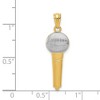 Black Bow Jewelry 14k Yellow Gold and White Rhodium Microphone Pendant, 9 x 29mm - 4 of 4