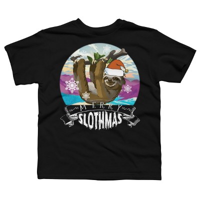 Boy's Design By Humans Merry Slothmas - Funny Christmas Pajama for Sloth LoversÂ By TELO213 T-Shirt