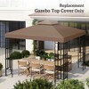 Resenkos Canopy Replacement Cover, Gazebo Canopy Top Replacement, Gazebo Replacement Canopy, 2-Tier Top Cover for 9.84' x 9.84' Gazebo, Coffee (TOP - 3 of 4