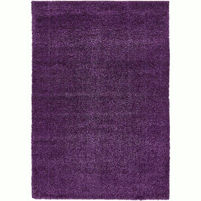 Plush Violet Shag 5' x 7' Rectangular Easy-Care Area Rug