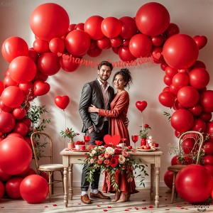 KatchOn, Red Latex Balloon Arch Kit - 18 Inch, Pack of 120, Red Birthday Decorations |Valentines Decorations - 1 of 4