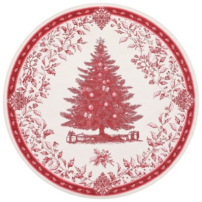 Coolmee  Christmas Tree Cute Outdoor Rug Area Rugs , Non Slip Carpet Rugs, Vintage Washable Rug for Living Room Entryway BackyardGreen