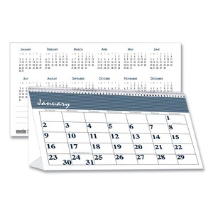 Bar Harbor Recycled Desk Tent Monthly Calendar, 7 x 4.25, White/Blue Sheets, 12-Month (Jan to Dec): 2026 - 1 of 3
