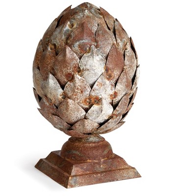 Plum & Post Weathered Metal Artichoke Finial Small