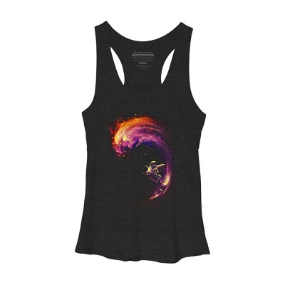 Women's Design By Humans Space Surfing By nicebleed Racerback Tank Top