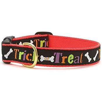Up Country Trick or Treat Halloween Dog Collar (Large (15-21”); Wide 1”)