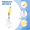 Unique Bargains Treble Hooks Metal Spinner Fishing Spoons for Freshwater Saltwater Salmon 10 Pcs - 3 of 4