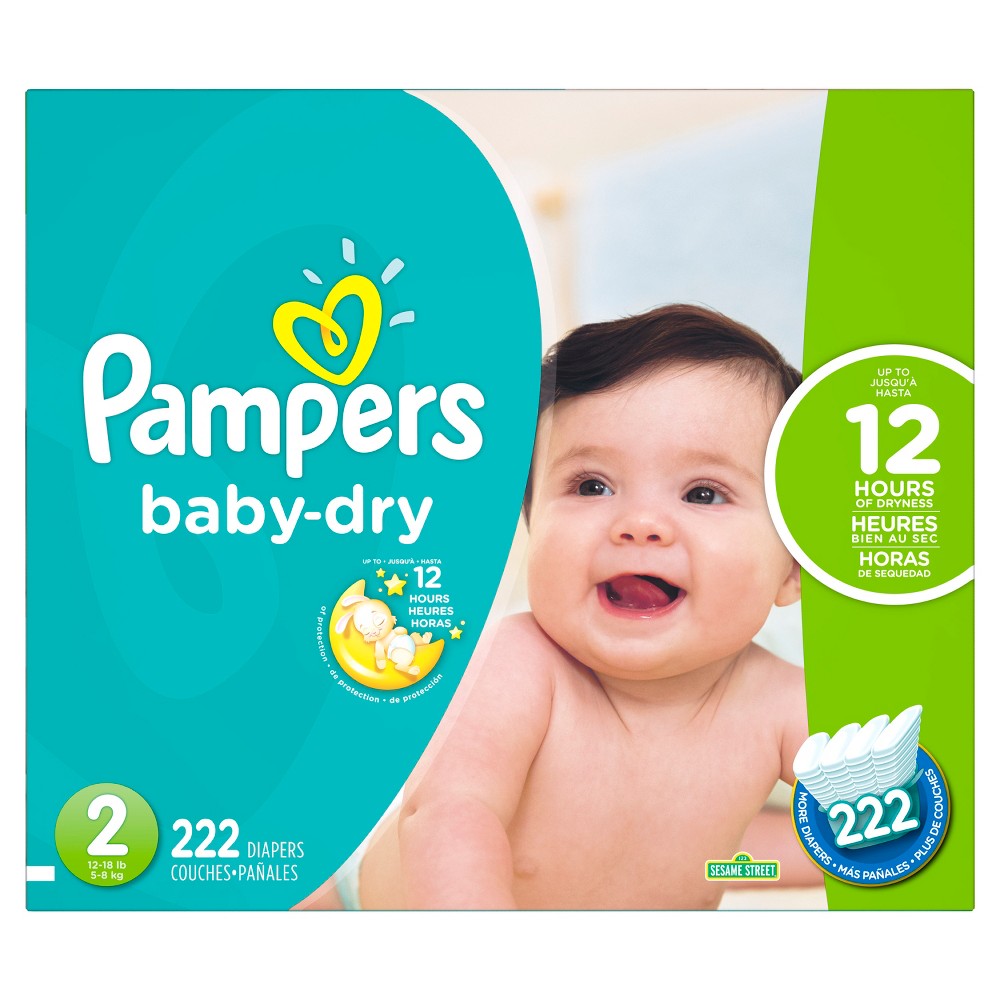 UPC 037000862499 product image for Pampers Baby Dry Diapers Economy Plus Pack Size 2 (222 Count) | upcitemdb.com