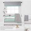Bacati - Love Gray Mint 6 pc Crib Bedding Set with Long Rail Guard Cover - 3 of 4