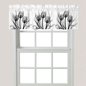 Laural Home Monochromatic Black Tulips Window Valance - 1 of 2