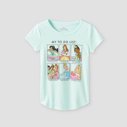 Girls Disney Princess My To Do List Short Sleeve Graphic T Shirt Green Target