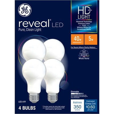 GE 2pk Reveal LED 40W Frosted A19