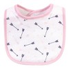 Hudson Baby Infant Girl Cotton Terry Bib and Burp Cloth Set 5pk, Love, One Size - 4 of 4