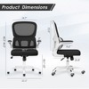 SKRAN Mesh Ergonomic Office Chair, Comfy Computer Chair with Lumbar Support, Flip Armrest and Rolling Wheels for Home Study Room Office - 3 of 4