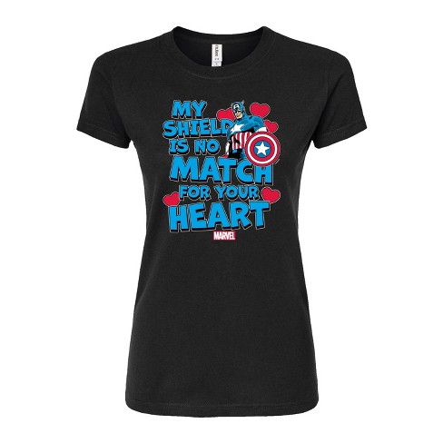 Women's - Marvel - My Shield Valentine Juniors Fitted Graphic T-Shirt - image 1 of 2