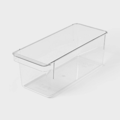 OGGI Set 6 Contenitori Organizer Trasparenti/Grigi – 14x5 Cm – Per Dispensa, Frigo E Armadi