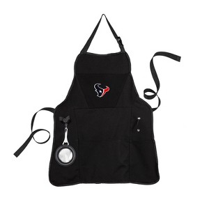Evergreen Houston Texans Black Grill Apron- 26 x 30 Inches Durable Cotton with Tool Pockets and Beverage Holder - 1 of 1