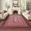 Washable Modern Bordered Bedroom Living Room Area Rugs, Geometric Non Slip Throw Carpet for Home Decor - 2 of 4