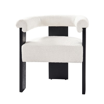 Gerry Boucle Dining Chair With Round Solid Back|ARTFUL LIVING DESIGN