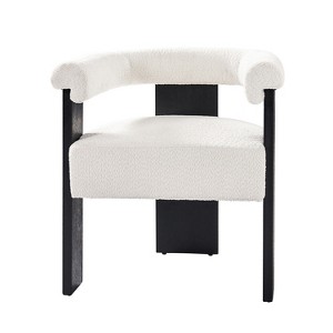 Gerry Boucle Dining Chair With Round Solid Back|ARTFUL LIVING DESIGN - 1 of 4