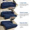 AENKYO 93" Cloud Cushion King Sleeper Sofa, 3-in-1 Convertible Sofa Bed with Chaise, Pull-Out Function & Wider Armrests for Spacious Seating - 4 of 4