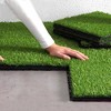 Chic Crate 36 Pack 12'' Interlocking Artificial Grass Deck Tiles - Green - 4 of 4