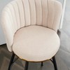 Resenkos Counter Bar Stools, Counter Stool,Set of 2 Beige Swivel Bar Stools with Elegant Metal Back Accents for Kitchen, Bar - 3 of 4